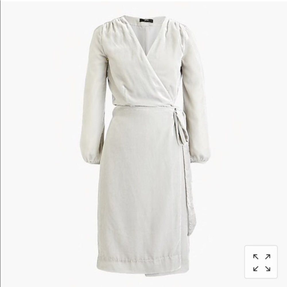 New J. Crew Drapy Velvet Wrap Dress 365 Crepe 0 - Picture 2 of 6